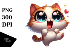 Cute Cat Dancing on Hind Legs PNG Product Image 1