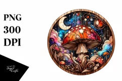 Mystical Celestial Mushroom Watercolor PNG Product Image 1