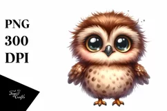 Baby Owl Shy Goofy Smile Clipart Product Image 3