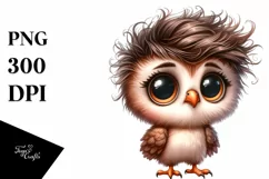 Baby Owl Shy Goofy Smile Clipart Product Image 1