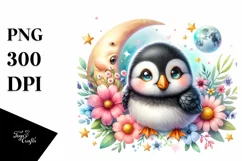 Colorful Watercolor Baby Puffin | Clipart Product Image 3