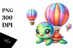 Colorful Baby Turtle Resting | Sublimation Clipart Product Image 3