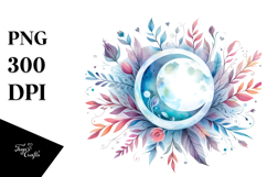 Vibrant Moon with Foliage PNG Product Image 1