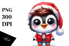Watercolor Baby Penguin Santa Suit Raincoat Product Image 3