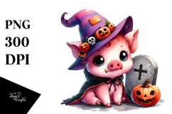 Cute Baby Pig Halloween | Sublimation | Clipart Product Image 1