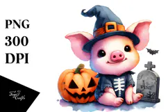 Cute Baby Pig Halloween | Sublimation | Clipart Product Image 1