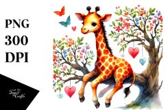 Giraffe Sitting on Tree PNG Product Image 1