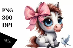 Funny Baby Horse with Bow | Clipart Product Image 3