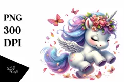 Tumbling Baby Unicorn | Sublimation | Clipart Product Image 3