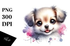 Colorful Babydog Iris Watercolor Splash | Sublimation Product Image 1