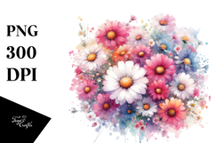 Vibrant Washed Daisy | Sublimation | Clipart Product Image 1