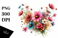 Watercolor Character in Vibrant Background | Flower Dog Product Image 3