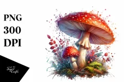 Detailed Watercolor Mushroom, PNG Product Image 3