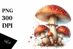 Detailed Mushroom Watercolor PNG Product Image 3
