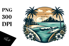Vintage Tropical Island Surf, T-Shirt Vector Product Image 1