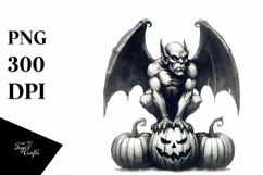 Vintage Gargoyle Halloween PNG Product Image 3