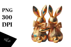 Colorful Vintage Bunnies with Vintage Bow, Creative View Product Image 1