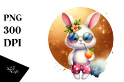 Funky Bunny in Beachwear PNG Product Image 1