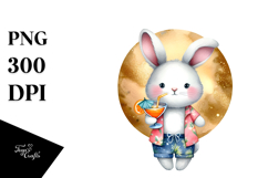 Funky Bunny with Cocktail, High-Res PNG Product Image 1