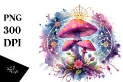 Magical Celestial Mushroom Tarot PNG Product Image 1