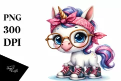 Expressive Baby Unicorn with es | Clipart Product Image 3