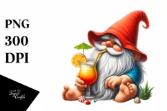 Detailed Gnome Beach Wear | Sublimation Clipart Product Image 1