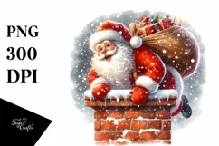 Santa Trough the Chimney PNG Product Image 1