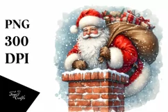 Santa Trough the Chimney PNG Product Image 1