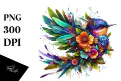 Vibrant Bird with Flowers PNG Product Image 3