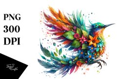 Vibrant Bird with Flowers PNG Product Image 3