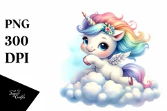 Cute Baby Unicorn Posing as a Dancer | Clipart Product Image 1