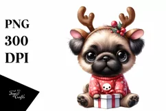 Expressive Baby Pug, Vibrant PNG Product Image 1