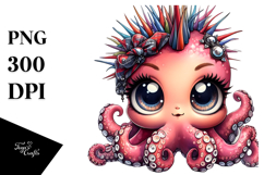 aCute Energetic Punk Monkey with Big Eyes, PNG Product Image 1