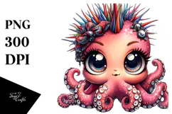 aCute Energetic Punk Monkey with Big Eyes, PNG Product Image 1