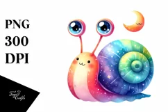 Colorful Baby Snail Moon | Sublimation Clipart Product Image 3