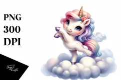 Cute Baby Unicorn Posing as a Dancer | Clipart Product Image 3