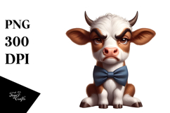 Cute Baby Highland Cow with Bow Tie Product Image 1