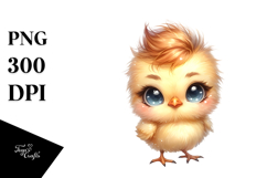 Energetic Baby Chicken with Cool Haircut PNG Product Image 1