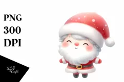 Cute Santa Digital Painting, Transparent PNG Product Image 1