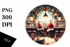 Vintage Santa In Bar PNG Product Image 1