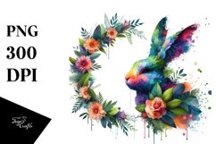 Bunny with Flowers, Transparent PNG Product Image 3