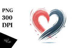 Colorful Paintbrush Heart PNG Product Image 1