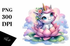 Cute Winking Baby Unicorn | Clipart Product Image 3