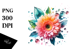 y Gerbera Watercolor PNG Product Image 1