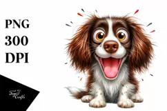 Crazy English Springer Spaniel Watercolor Clipart Product Image 1