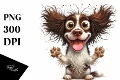 Crazy English Springer Spaniel Watercolor Clipart Product Image 3