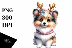 Shetland Sheepdog with Crazy Haircut, High-Quality PNG Product Image 1