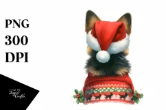 Cute Dog with Santa Hat, Summer PNG Product Image 3