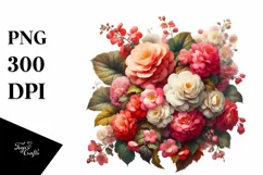 Artistic Begonia Floral Clipart Product Image 1