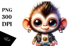 Cute Baby Monkey PNG Product Image 1